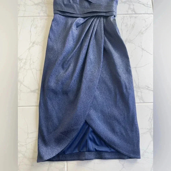 Theia Metallic Navy Dress| Size 4 - Picture 6 of 11